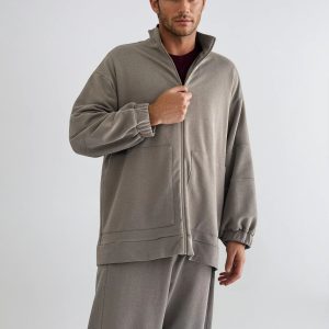 Taupe Zip-up