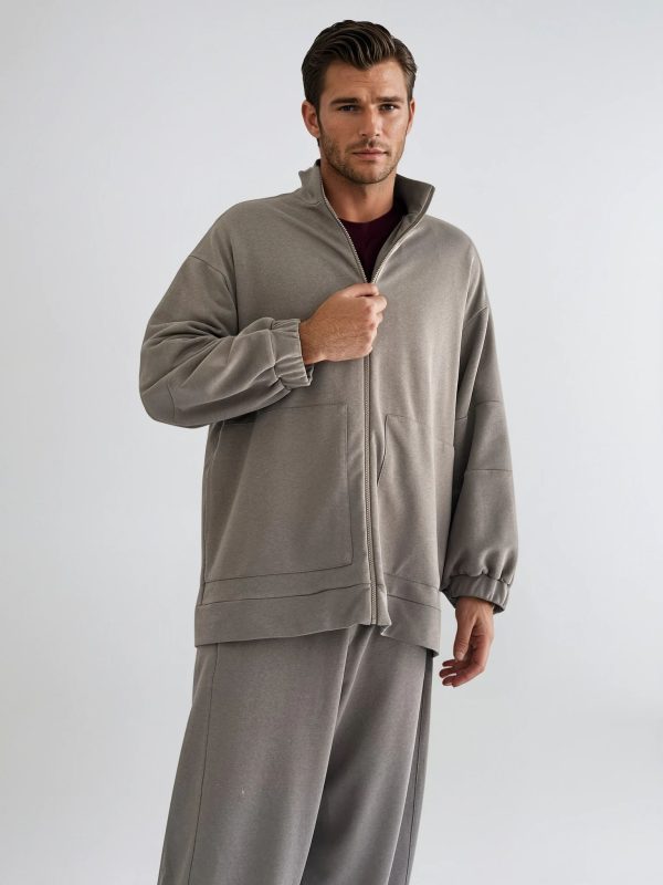 Taupe Zip-up